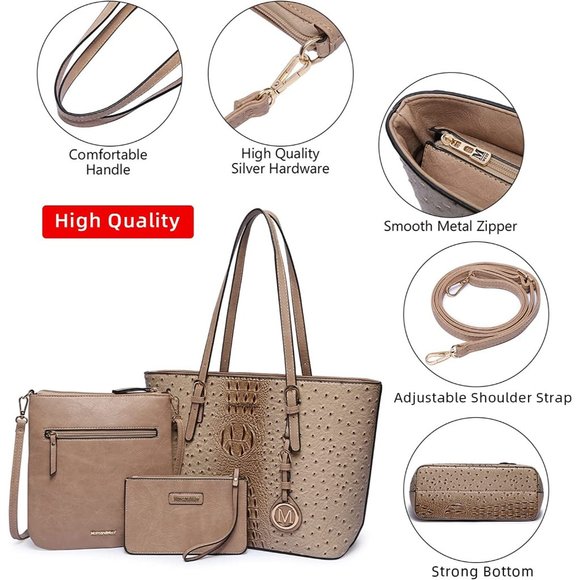 New Montana West Purses and Handbags for Women 3PCS Tote Purse and Walle… - Picture 4 of 5